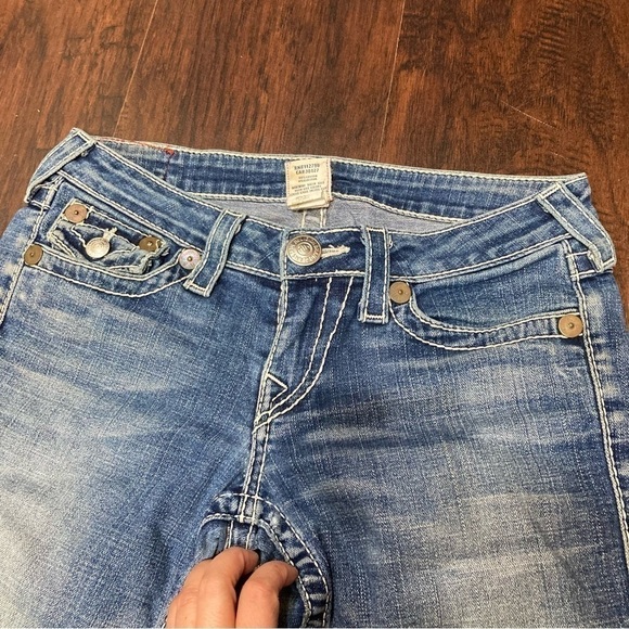 TRUE RELIGION BRAND JEANS RAINBOW JOEY boot cut Flare Y2K fashion size 28. GUC - Picture 14 of 14